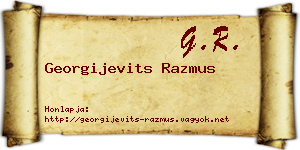 Georgijevits Razmus névjegykártya
